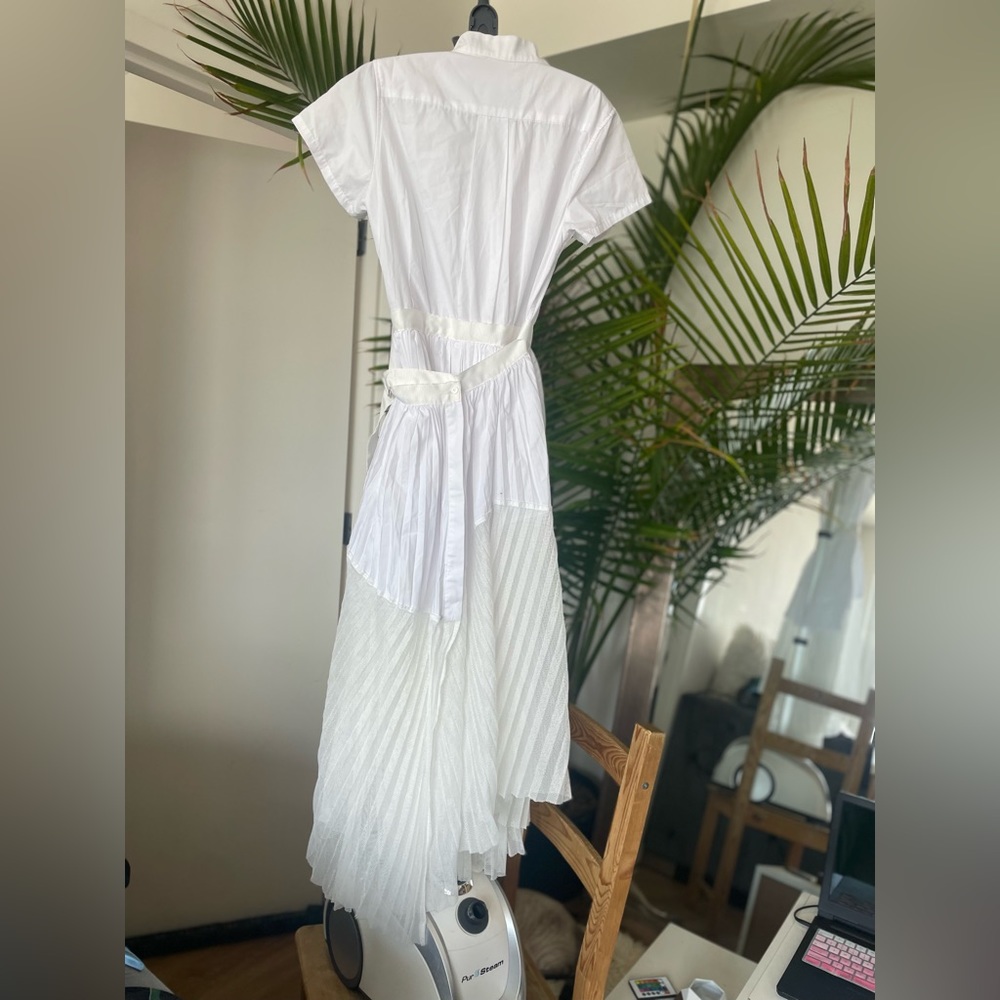 ShirtDress With Sheer Layer in White - Picture 9 of 16